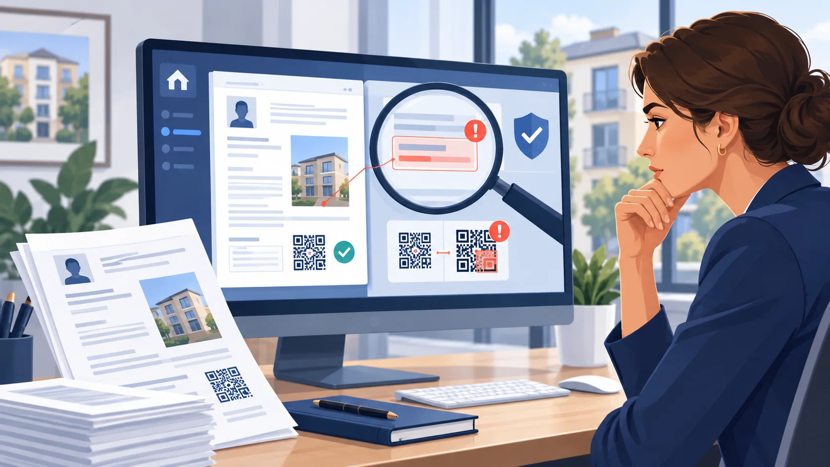 Une professionnelle détecte une incohérence entre un document locataire et son code 2D-Doc signé